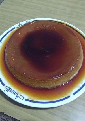 Una foto de Flan de Bananas