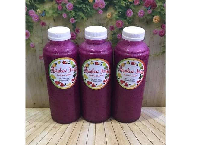 Bagaimana Menyiapkan Diet Juice Sweet Potato Dragon Fruit Blueberry Cranberry, Sempurna
