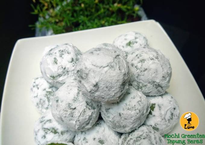 Resep bikin Mochi Greentea Tepung Beras yang sedap