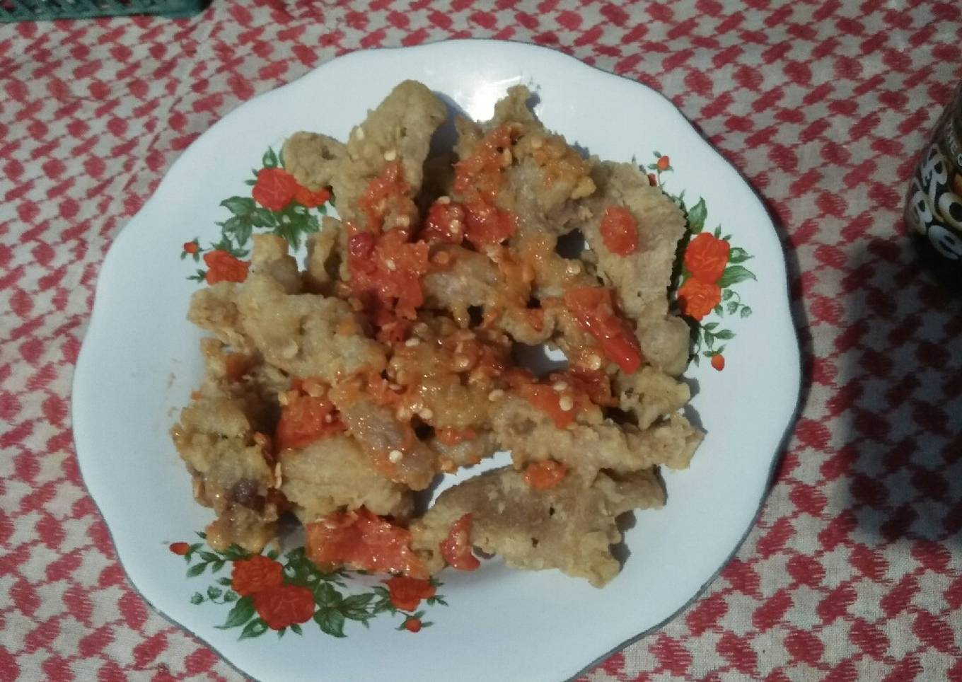 Kulit Ayam Crispy Sambel Geprek