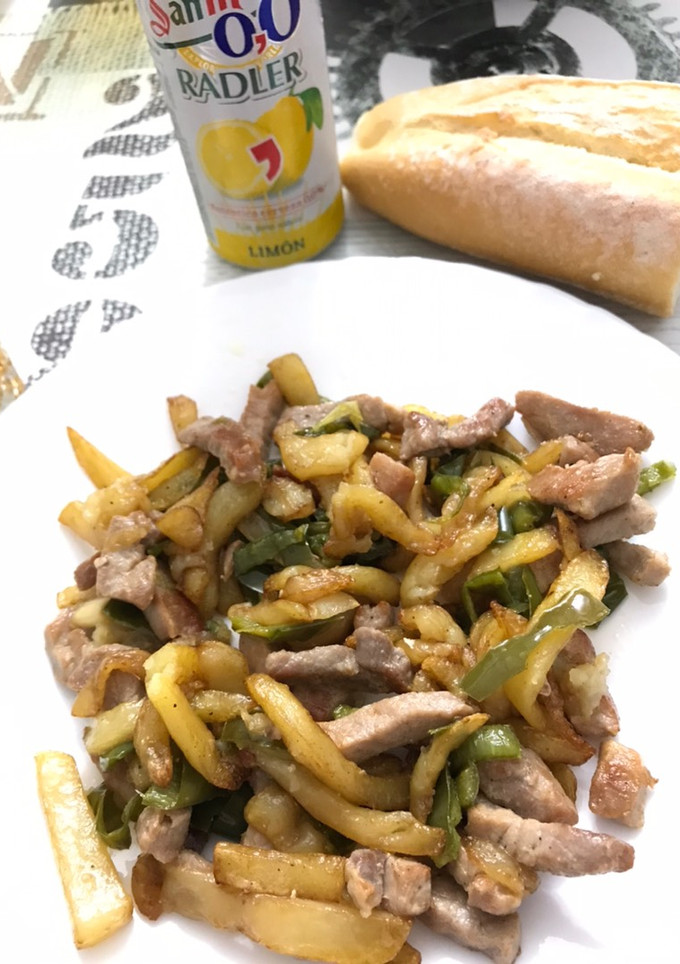 Una foto de Fritada de magro, pimiento italiano y patatas
