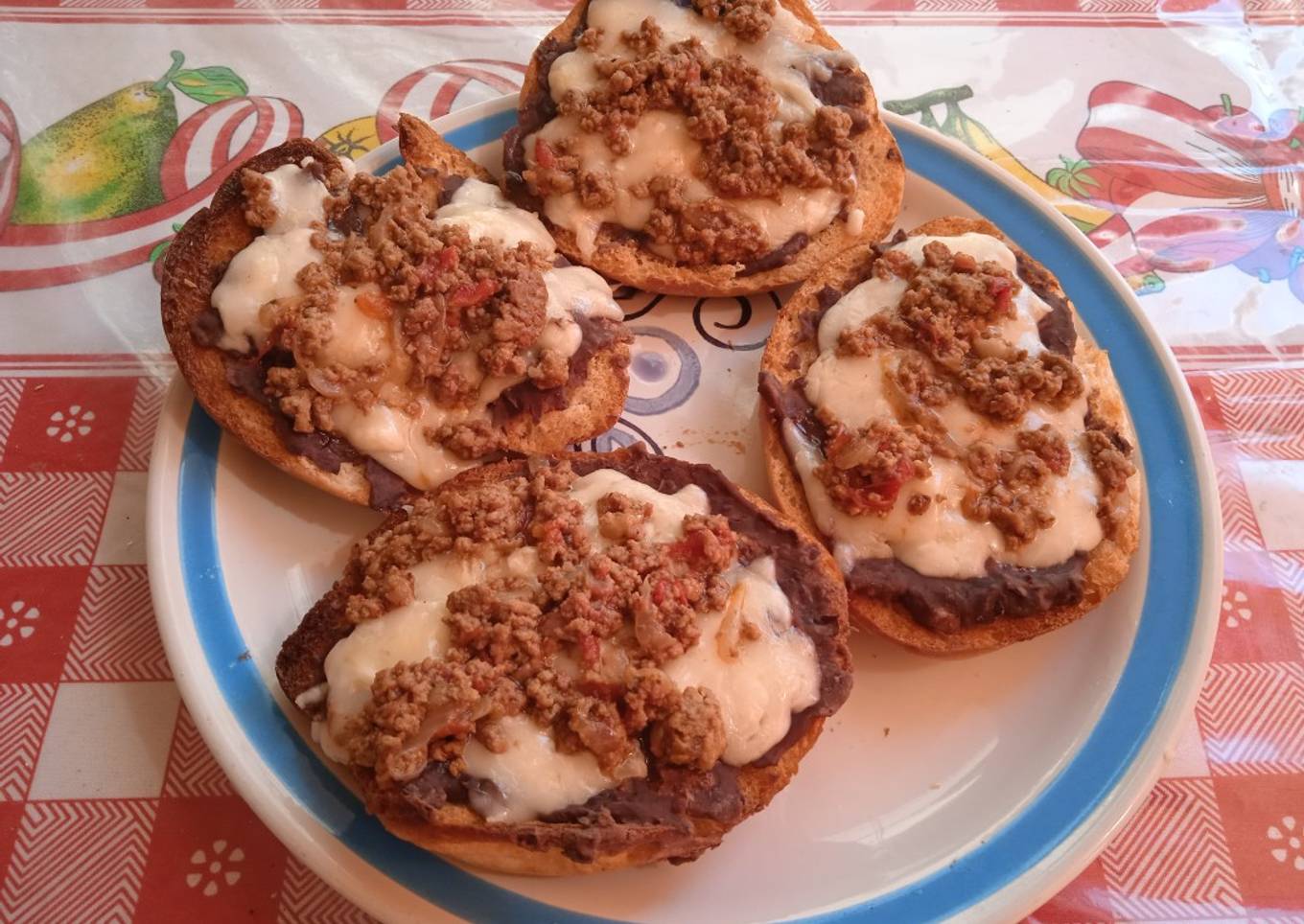 Molletes en horno freidora de aire