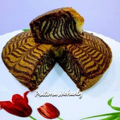 A picture of Zebra Cake (Eggless).