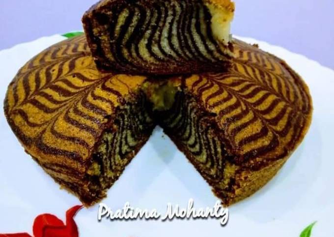 Zebra Cake (Eggless)