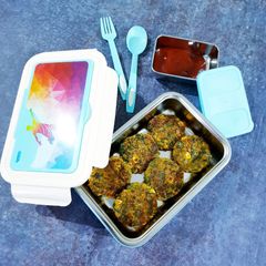 A picture of Corn Spinach Besan Tikki.