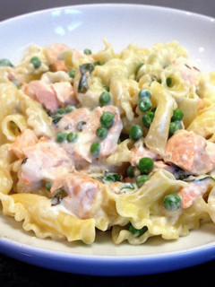 A picture of Pasta with Lemon Salmon.