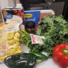 A picture of Kale tortellini soup.
