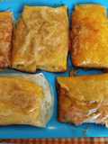 Rollitos de Obleas de Arroz de atún con tomate frito y queso