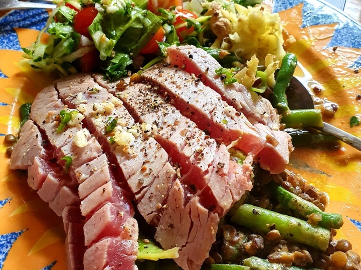 Simple Way Make Recipe Paulos1&amp;#39;s 32nd Anniversary Seared Tuna Salad that is  Makes Drooling, So Delicious}