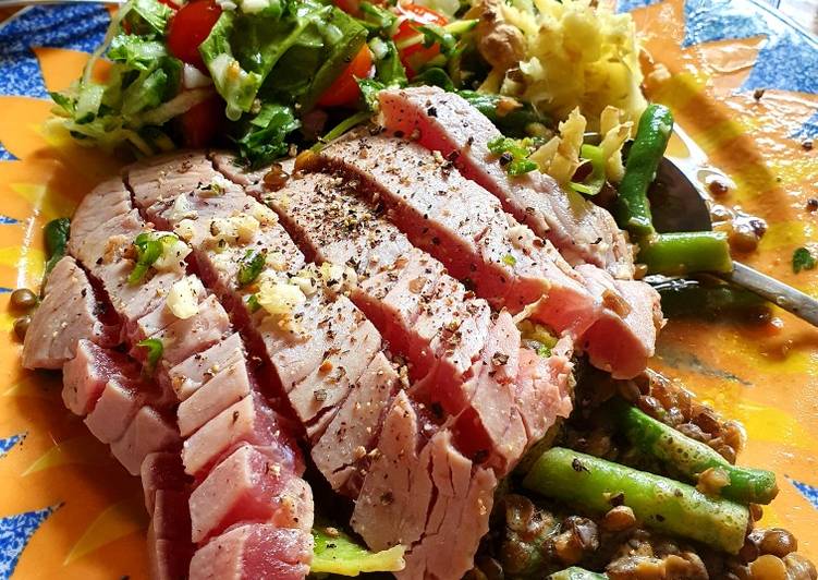 Recipe of Any-night-of-the-week Paulos1&#39;s 32nd Anniversary Seared Tuna Salad