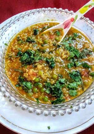 A picture of Millet lentil soup.