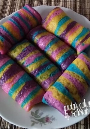 Foto resep Dadar gulung pelangi