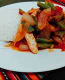 Saltado de vainitas  sin aceite 😋