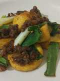 Tofu siram tumis daging (tanpa bawang2an)
