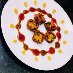 A picture of Spinach corn fritters.