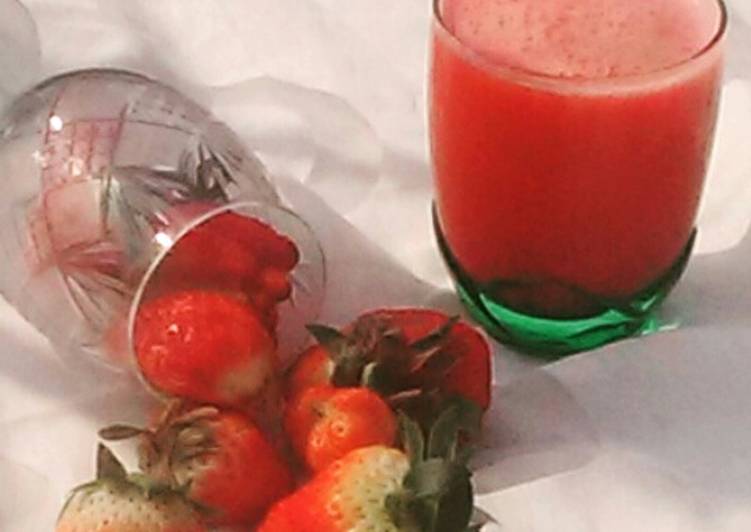 Recipe of Homemade Strawberries and Watermelon juice