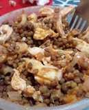 Ensalada tibia tipo guiso de lenteja <3