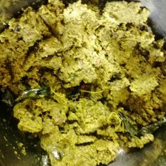 A picture of Ridge gaurd skin chutney (beerakaya thokka chutney).