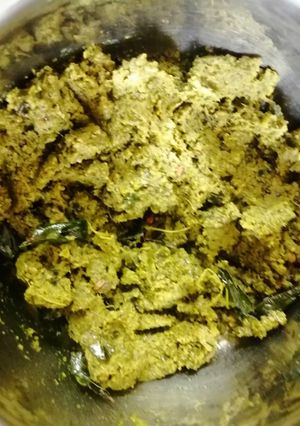A picture of Ridge gaurd skin chutney (beerakaya thokka chutney).
