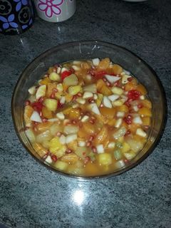 Una foto de Macedonia de frutas