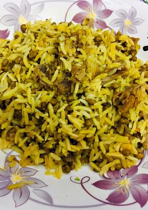 عکسی از دستور ماش پلو با گوشت تکه ای 😍😬