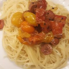 Summer sausage pasta A picture of Summer sausage pasta.