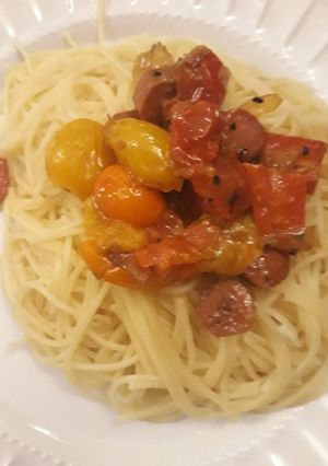 A picture of Summer sausage pasta.