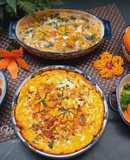 Cơm nhà với sắc hoa vàng cam