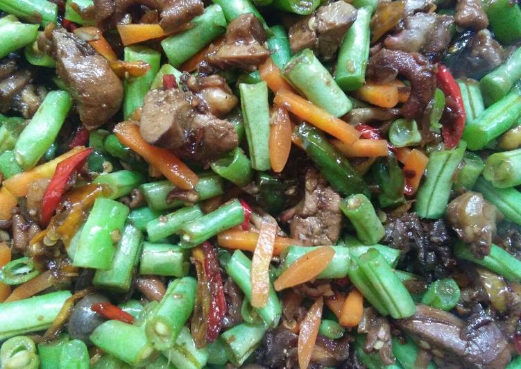 Resep Buncis Ati Ampela lombok brambang, Bisa Manjain Lidah