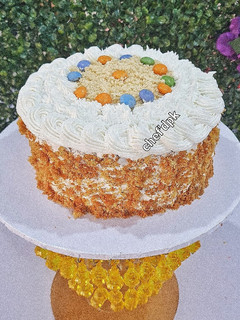 A picture of Vanilla Cake with whipped Cream Frosting.