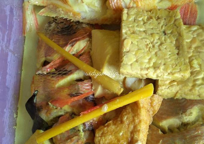 Ikan nila kuah kuning dan tempe tahu enak