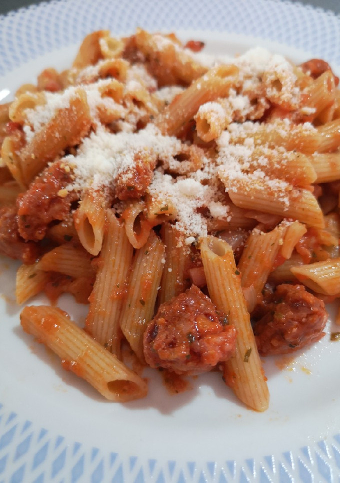 Una foto de Macarrones con chorizo