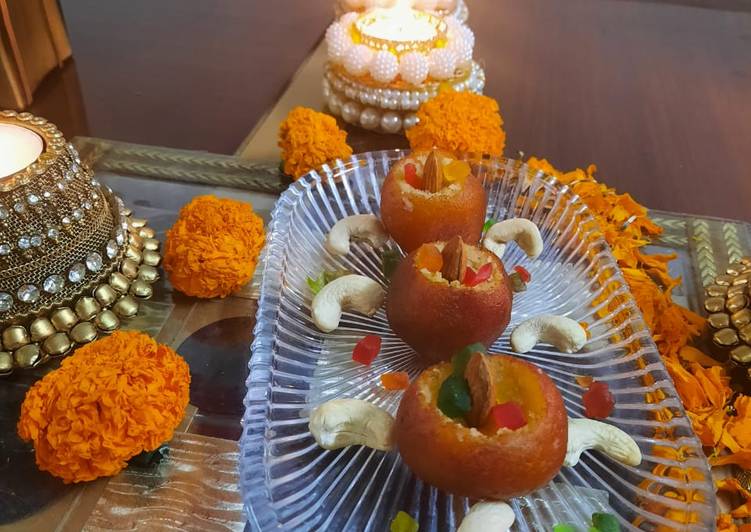 Easiest Way to Make Super Quick Homemade Diya gulab Jamun