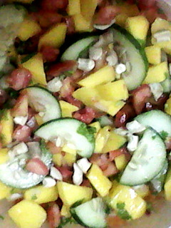 A picture of Mango Cucumber Salad.
