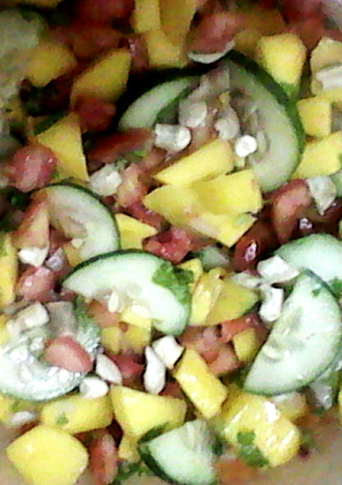 A picture of Mango Cucumber Salad.