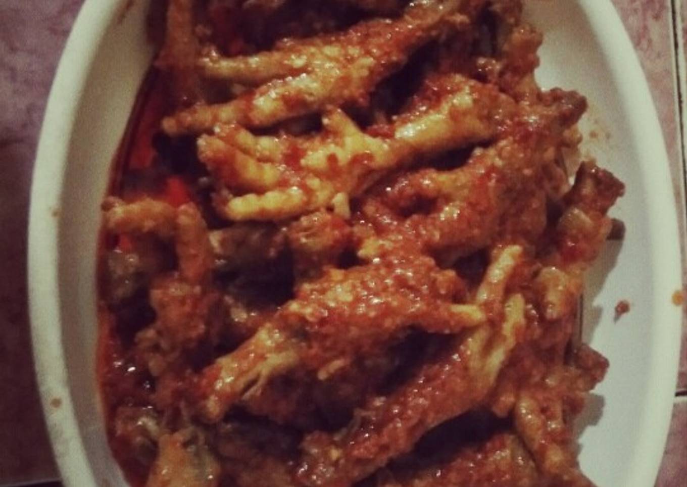 Ceker bumbu merah/seblak ceker
