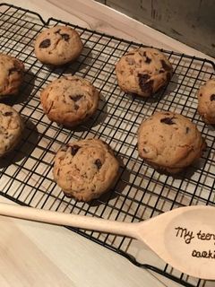 Une photo de Cookies chocolat-amandes effilées