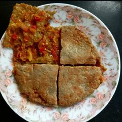A picture of LEFTOVER BAINGAN BHARTA STUFF BAJRA ROTLA (stuffed Millet flour flatbread).