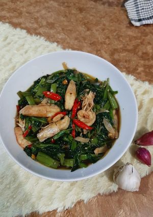 Foto resep Cah kangkung udang saos tiram
