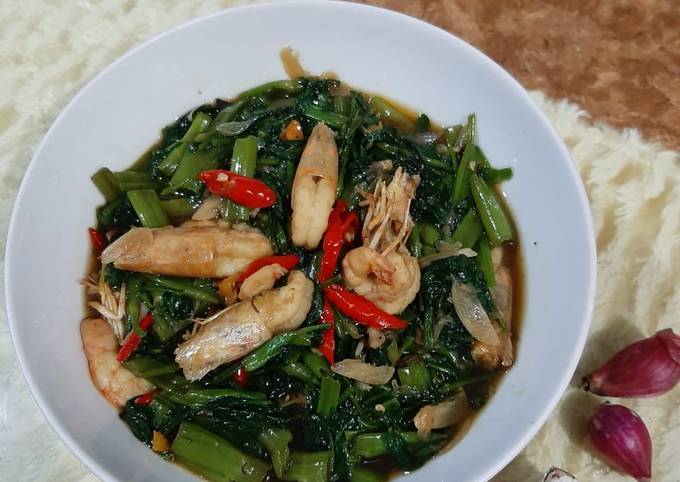 Panduan Masakan Resep Cah kangkung udang saos tiram