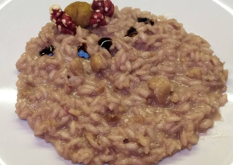 Steps to Prepare Quick Risotto,castagne🌰e gherigli di noci rosse