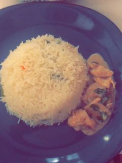 صورة لوصفة دجاج بالكريمة والفطر مع رز صيني 🍚