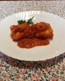 Bacalao con gambas en salsa de tomate