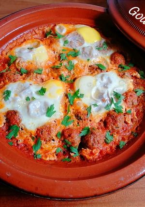 صورة لوصفة طاجين الكفتة و البيض