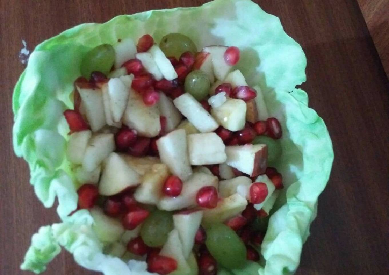 Mixed fruit chat in Cabbage katori