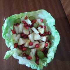 A picture of Mixed fruit chat in Cabbage katori.