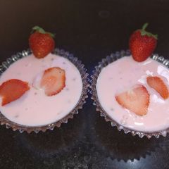 Sago pearl strawberry kheer A picture of Sago pearl strawberry kheer.