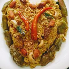 A picture of Brinjal Rice.
