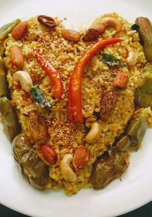A picture of Brinjal Rice.