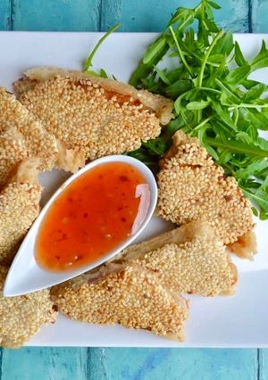 A picture of Prawn Sesame Toasts.